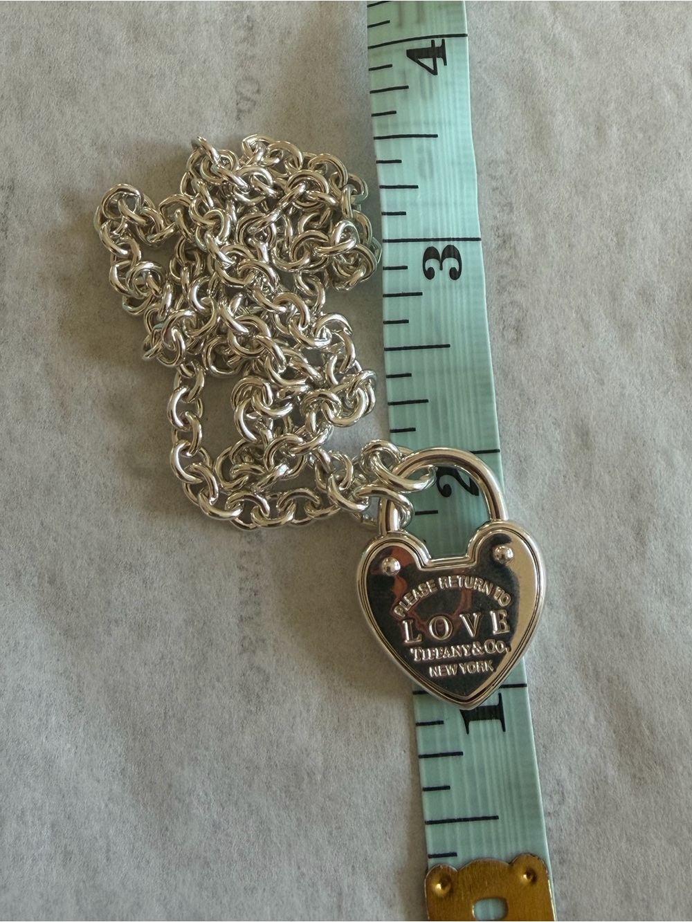 Tiffany & Co. Lock Heart Necklace 18 inches! - Picture 7 of 10